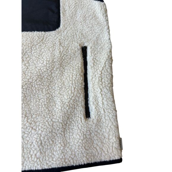 Eddie Bauer Chilali Sherpa Faux Shearling Fleece Vest size L Oyster Cream Full Z - Picture 10 of 11